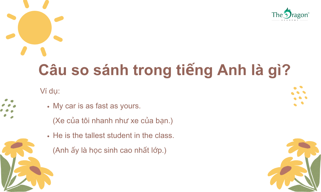 Câu so sánh trong tiếng Anh là gì?