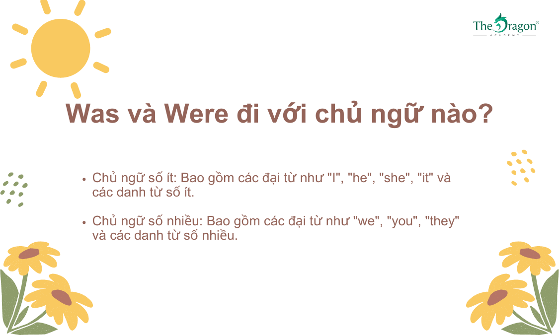 Was và Were đi với chủ ngữ nào?