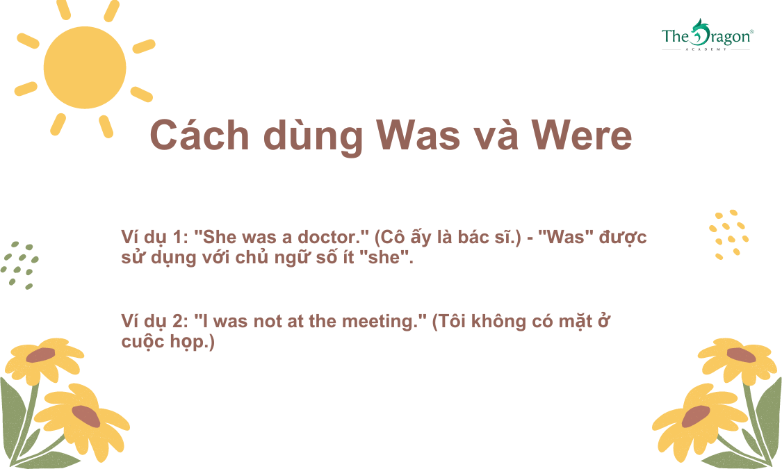 Cách dùng Was và Were