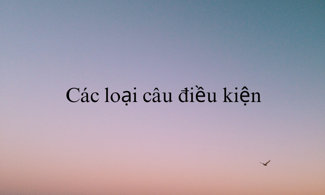 Các loại câu điều kiện