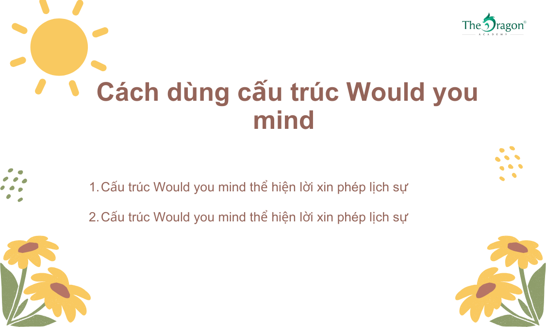 Cách dùng cấu trúc Would you mind