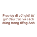Provide đi với giới từ gì? Cấu trúc và cách dùng trong tiếng Anh
