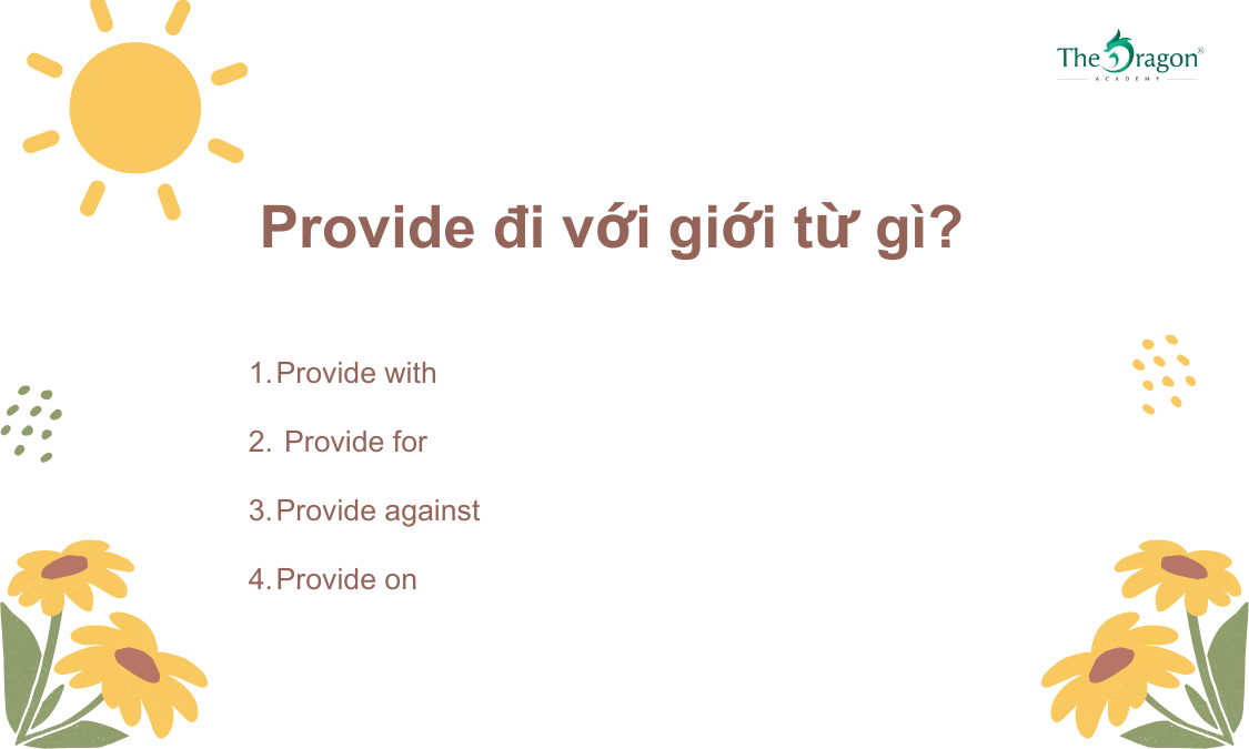 Provide đi với giới từ gì?