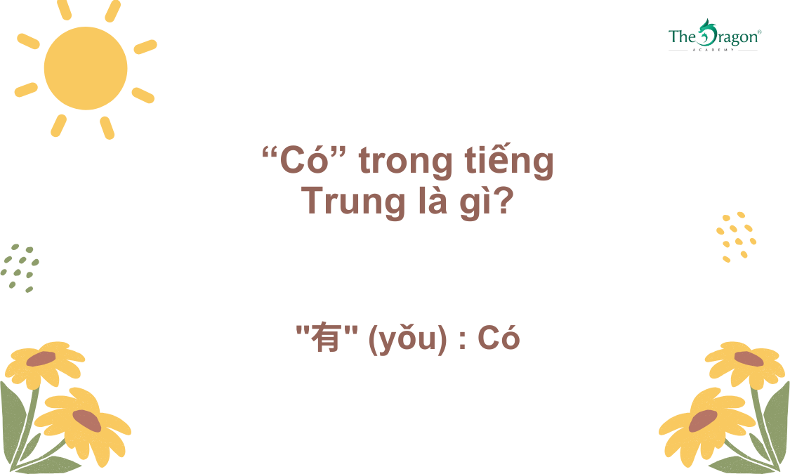 Có Trong Tiếng Trung Là Gì ? Cách Nói Có Trong Tiếng Trung