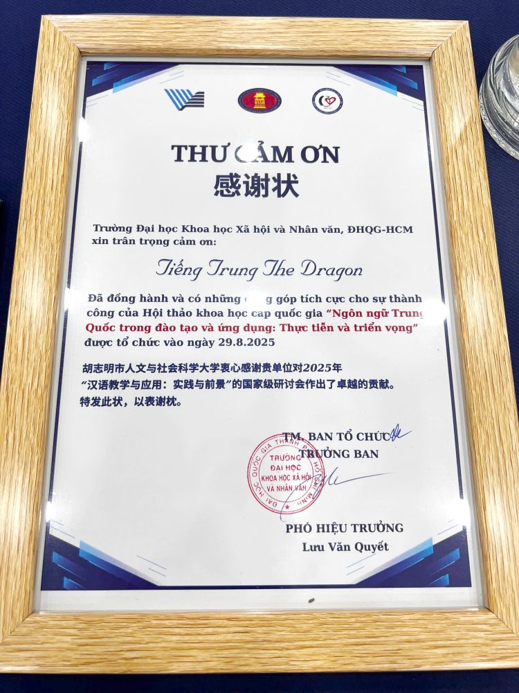 Tiếng Trung The Dragon đồng Hành Cùng Hội Thảo Khoa Học Cấp Quốc Gia Về Ngôn Ngữ Trung Quốc